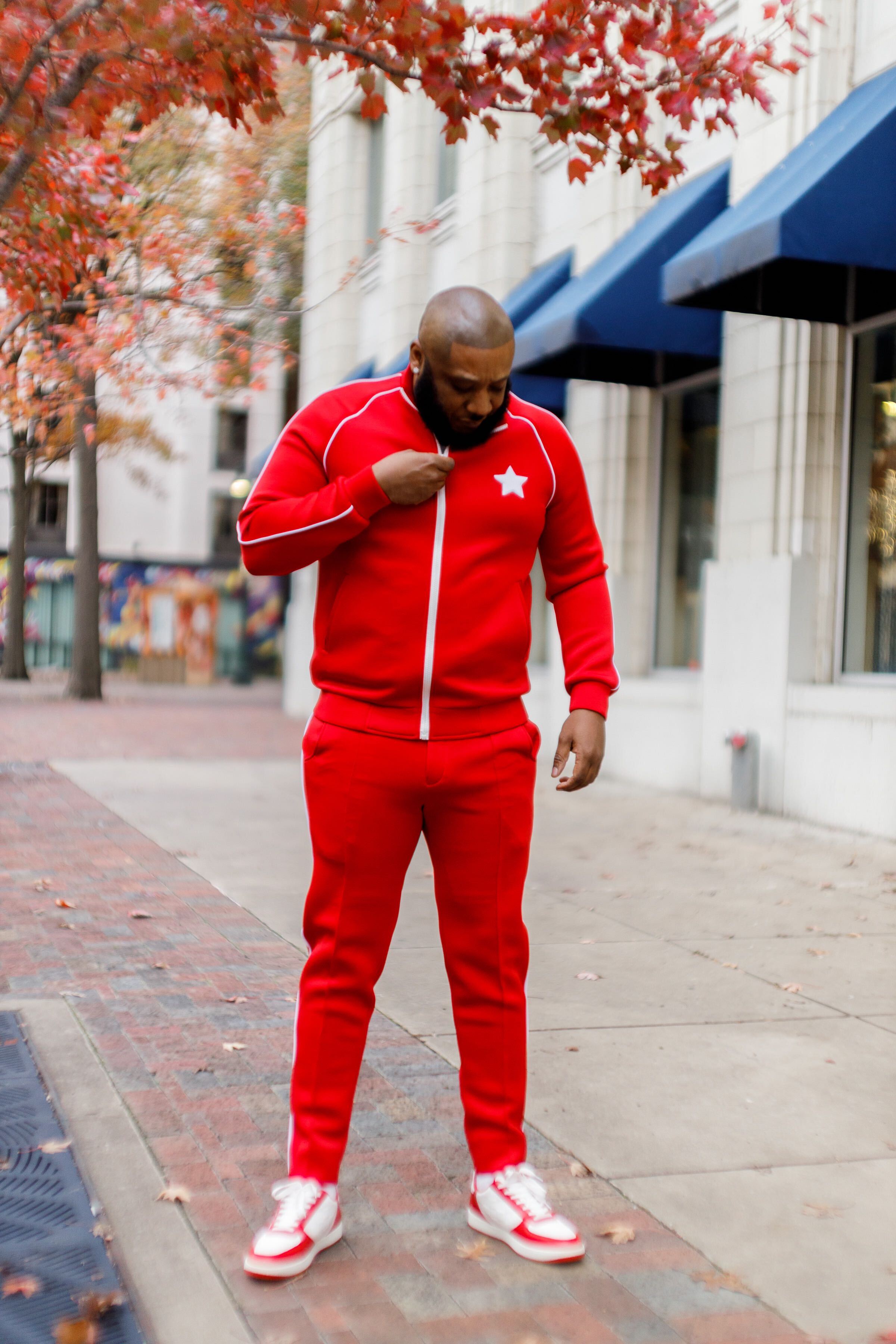 Essentials Tracksuit - Red/White