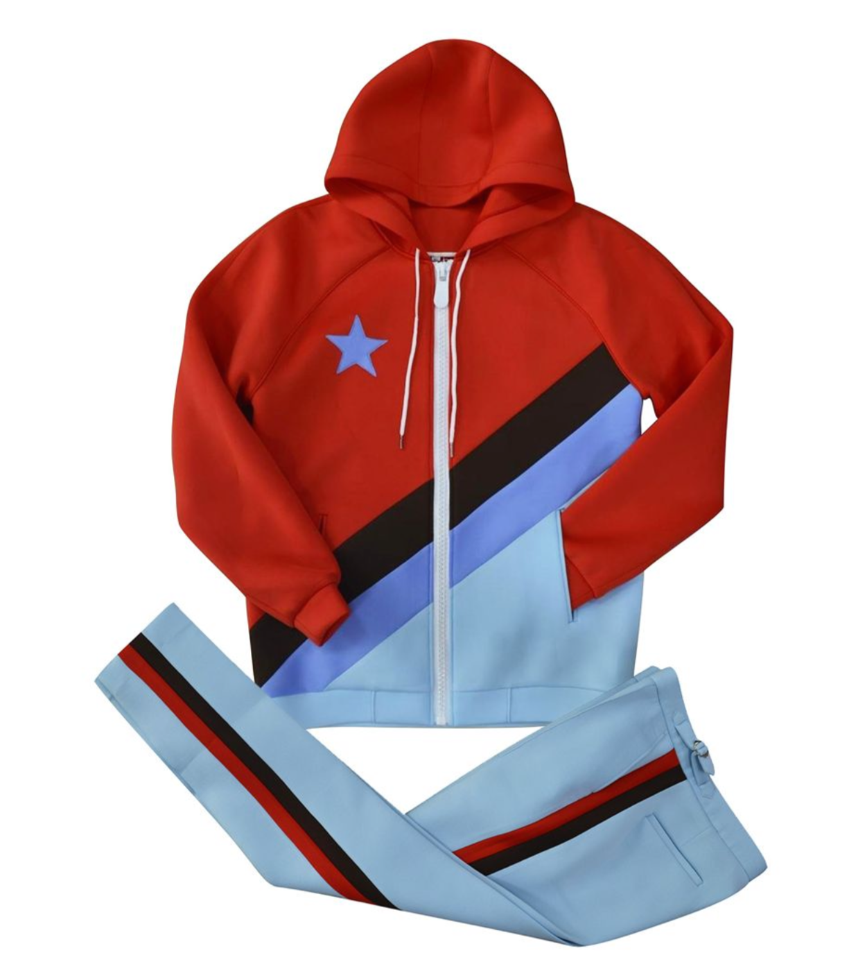 Red/light/blue Hoodie Tracksuit